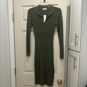 Olive Green Knit Dress